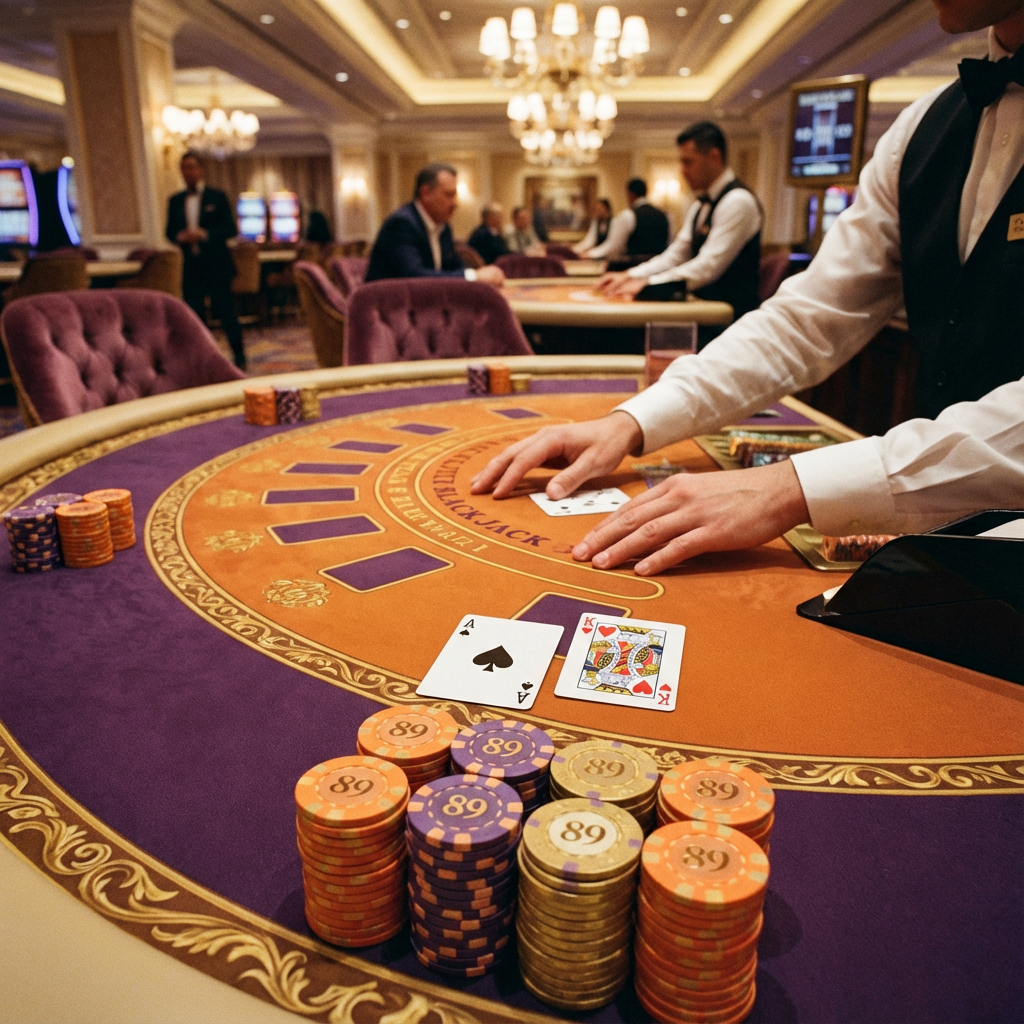 Mesa de Blackjack ao vivo no abcbet